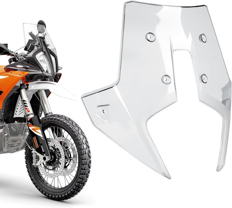 FWXEOZ Motorcycle Windshield Deflectors for 790ADV 890 ADV Adventure 2023-2025, Front Acrylic Air Deflector Windscreen Visor Accessories for 790 890 ADV R Rally (Transparent) - Image 1
